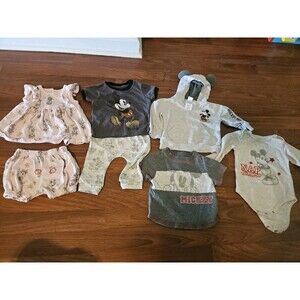 6-12m Dinsey Mickey Mouse Bundle, Sweatshirt,Outfit, Long Short Sleeve, Boy Girl